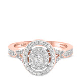 Photo of Violet 1 cttw Oval Solitaire Bridal Set 14K Rose Gold [BT474RE-C000]