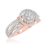 Photo of Charlotte 1 1/6 cttw Round Cluster Bridal Set 10K Rose Gold [BT473RE-C000]