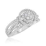 Photo of Charlotte 1 1/6 cttw Round Cluster Bridal Set 14K White Gold [BT473WE-C000]