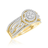 Photo of Charlotte 1 1/6 cttw Round Cluster Bridal Set 10K Yellow Gold [BR473Y-C000]