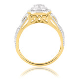 Photo of Charlotte 1 1/6 cttw Round Cluster Bridal Set 10K Yellow Gold [BT473YE-C000]
