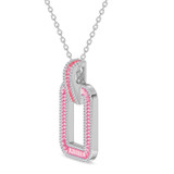 Photo of The Pink Flair Collection 2/3 CT. T.W. Lab Grown Sapphire and Diamond Pendant 14K White Gold [CP5844W]