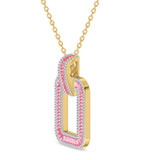 Photo of The Pink Flair Collection 2/3 CT. T.W. Lab Grown Sapphire and Diamond Pendant 10K Yellow Gold [CP5844Y]