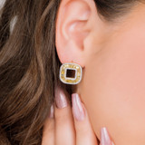 Photo of The Yellow Flair Collection 2/3 Carat T.W. Lab Grown Sapphire and Diamond Earring 10K White Gold [CE5847W]