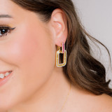 Photo of The Flair Collection 1 1/3 CT. T.W. Lab Grown Sapphire and Diamond Cluster Earring 14K White Gold [CE5835W]