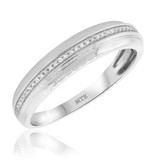 Photo of Ida 1/3 cttw Wedding Band Set 10K White Gold [BT204WM]