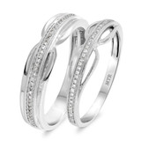 Photo of Eames 1/4 cttw Wedding Band Set 14K White Gold [WB209W]