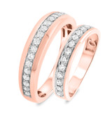 Photo of Tara 1 cttw Wedding Band Set 14K Rose Gold [WB445R]