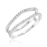Photo of Violet 7/8 cttw Wedding Band Set 10K White Gold [BT474WL]