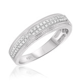 Photo of Violet 7/8 cttw Wedding Band Set 10K White Gold [BT474WM]
