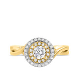 Photo of Barlas  1 ct tw. Lab Grown Round Solitaire Bridal Set 10K Yellow Gold [BT5862YE-C000]
