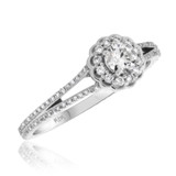 Photo of Zuberi 7/8 ct tw. Lab Grown Round Solitaire Engagement Ring 10K White Gold [BT5865WE-C000]