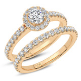 Photo of Valens 2 ct tw. Lab Grown Round Solitaire Bridal Set 14K Rose Gold [BR5875R-L070]