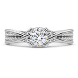 Photo of Onya 3 7/8 ct tw. Lab Grown Round Solitaire Bridal Set 14K White Gold [BT5880WE-L090]