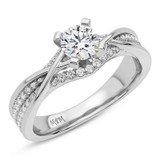 Photo of Onya 3 7/8 ct tw. Lab Grown Round Solitaire Bridal Set 14K White Gold [BT5880WE-L090]