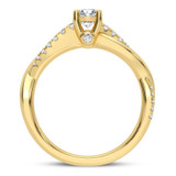 Photo of Aziel 1 1/10 ct tw. Lab Grown Round Solitaire Engagement Ring 14K Yellow Gold [BT5874YE-L070]