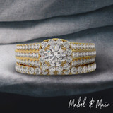 Photo of Chrissa 3 3/8 ct tw. Lab Grown Round Solitaire Bridal Set 14K White Gold [BR5879W-L070]