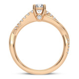 Photo of Aziel 1 1/10 ct tw. Lab Grown Round Solitaire Engagement Ring 14K Rose Gold [BT5874RE-L070]