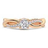 Photo of Aziel 1 1/2 ct tw. Lab Grown Round Solitaire Bridal Set 14K Rose Gold [BT5874RE-L070]