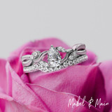 Photo of Zelda 3 ct tw. Lab Grown Pear Solitaire Bridal Set 14K White Gold [BR5878W-M070]