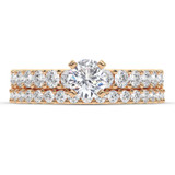 Photo of Amaya 5 ct tw. Lab Grown Round Solitaire Bridal Set 14K Rose Gold [BR5881R-L090]