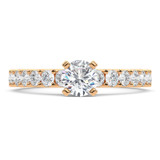 Photo of Amaya 5 ct tw. Lab Grown Round Solitaire Bridal Set 14K Rose Gold [BT5881RE-L090]