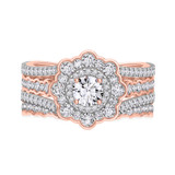 Photo of Briella 2 3/4 ct tw. Lab Grown Round Solitaire Bridal Set 14K Rose Gold [BR5901R-L070]