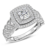 Photo of Zenevieva 4 ct tw. Lab Grown Princess Solitaire Bridal Set 14K White Gold [BT5890WE-K090]
