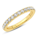 Photo of Floryn 3 7/8 ct tw. Lab Grown Round Solitaire Bridal Set 14K Yellow Gold [BT5898YL]