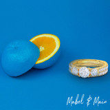 Photo of Floryn 3 7/8 ct tw. Lab Grown Round Solitaire Bridal Set 14K Yellow Gold [BR5898Y-L080]