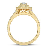 Photo of Sheba 3 1/5 ct tw. Lab Grown Pear Solitaire Bridal Set 14K Yellow Gold [BT5885YE-M060]