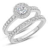 Photo of Ronika 2 7/8 ct tw. Lab Grown Round Solitaire Bridal Set 14K White Gold [BR5888W-L070]