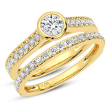 Photo of Cassia 1 3/4 ct tw. Lab Grown Round Solitaire Bridal Set 14K Yellow Gold [BR5896Y-L070]