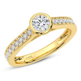 Photo of Cassia 1 3/4 ct tw. Lab Grown Round Solitaire Bridal Set 14K Yellow Gold [BT5896YE-L070]