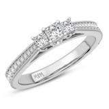 Photo of Annemarie  1 1/2 ct tw. Lab Grown Princess Solitaire Bridal Set 14K White Gold [BT5894WE-C000]