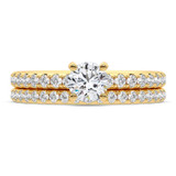 Photo of Kitana 4 ct tw. Lab Grown Round Solitaire Bridal Set 14K Yellow Gold [BR5883Y-L090]