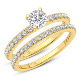 Photo of Kitana 4 ct tw. Lab Grown Round Solitaire Bridal Set 14K Yellow Gold [BR5883Y-L090]