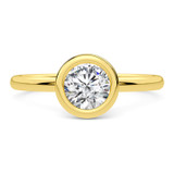 Photo of Sakura 3/4 ct tw. Lab Grown Round Solitaire Bridal Set 14K Yellow Gold [BT5899YE-L070]