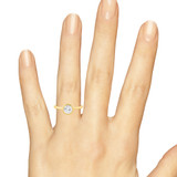 Photo of Sakura 3/4 ct tw. Lab Grown Round Solitaire Bridal Set 14K Yellow Gold [BT5899YE-L070]