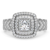 Photo of Zenevieva 2 3/4 ct tw. Lab Grown Princess Solitaire Engagement Ring 14K White Gold [BT5890WE-K090]