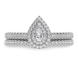 Photo of Kemina  1 ct tw. Lab Grown Pear Solitaire Bridal Set 14K White Gold [BR5884W-C000]