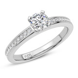 Photo of Jacinta 1 1/2 ct tw. Lab Grown Round Solitaire Bridal Set 14K White Gold [BT5895WE-L070]