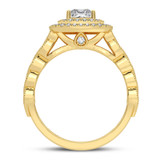 Photo of Zenevieva 2 3/4 ct tw. Lab Grown Princess Solitaire Engagement Ring 14K Yellow Gold [BT5890YE-K090]