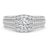 Photo of Chrissa 3 3/8 ct tw. Lab Grown Round Solitaire Bridal Set Platinum [BT5879PE-L070]