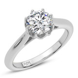 Photo of Beatrix 1 ct tw. Lab Grown Round Solitaire Bridal Set Platinum [BT5900PE-L095]