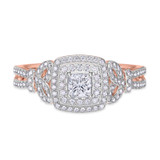 Photo of Sadie 1 1/4 Carat T.W. Princess Solitaire Bridal Set 14K Rose Gold [BT477RE-P029]