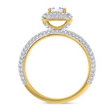 Photo of Shot Diva Collection Victorious 4 1/10 ct tw. Lab Grown Asscher Solitaire Diamond Bridal Ring Set 14K Yellow Gold [BT5903YE-Y095]