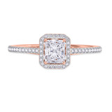 Photo of Shot Diva Collection Carter 2 1/2 ct tw. Lab Grown Radiant Solitaire Bridal Set 14K Rose Gold [BT5904RE-Z095]