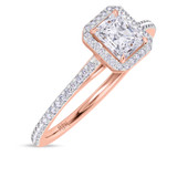 Photo of Shot Diva Collection Carter 2 1/2 ct tw. Lab Grown Radiant Solitaire Bridal Set 14K Rose Gold [BT5904RE-Z095]