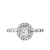 Photo of Dean 3/4 ct tw. Oval Solitaire Diamond Bridal Ring Set 10K White Gold [BT911WE-V023]